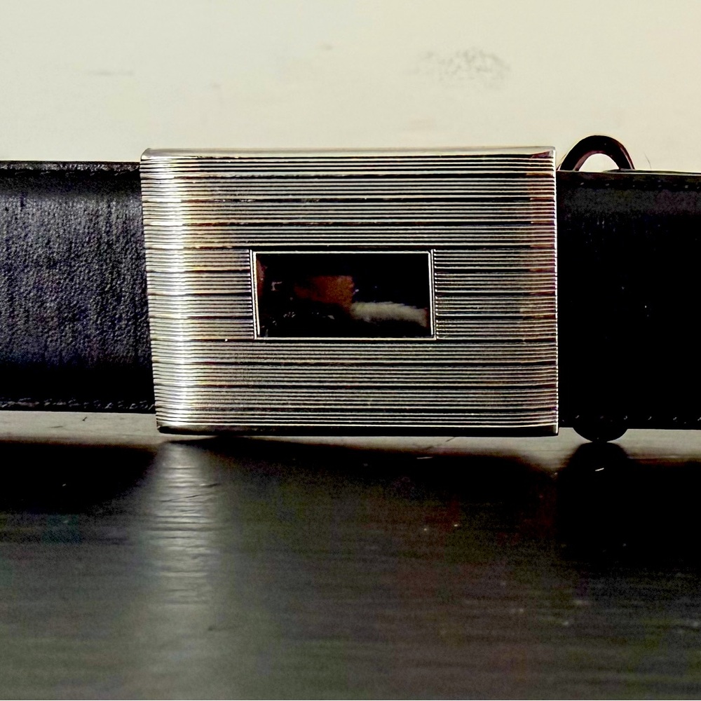 Ralph Lauren Polo Italian Leather Belt w/Chrome Buckle. Size 36-38. NWOT.
